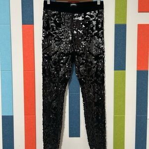 Express Black Sequin Leggings